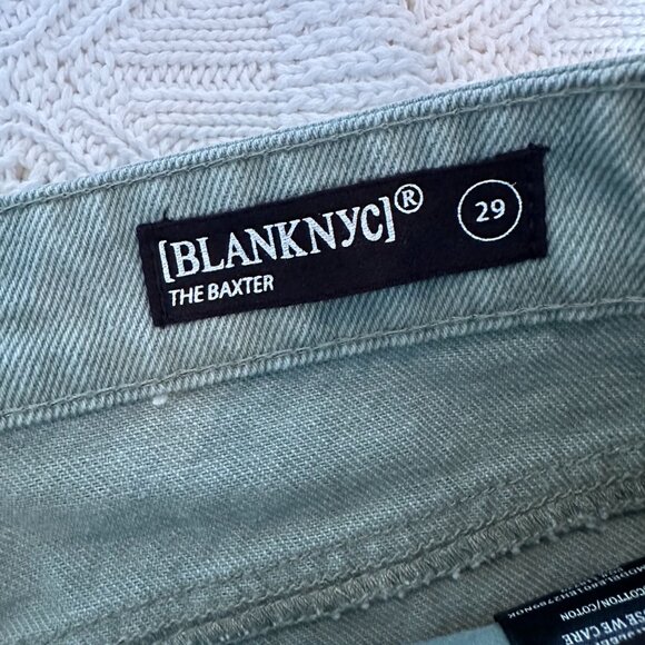 Blank NYC Size 29 Baxter Ribcage Strait Leg Button Fly Jeans in Green - Picture 6 of 7